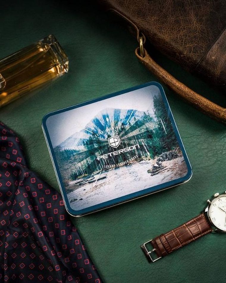 Portfel, czarny, skórzany, RFID, Peterson