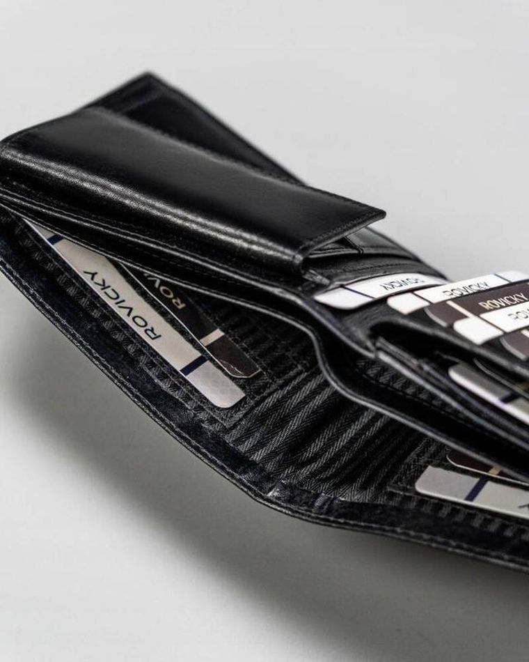 Portfel, czarny, skórzany, RFID, Rovicky