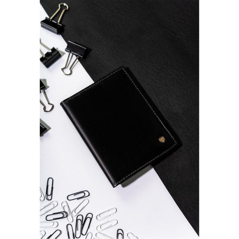 Portfel, czarny, skórzany, Rovicky