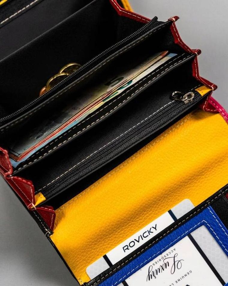 Portfel, czarny, skórzany, Rovicky