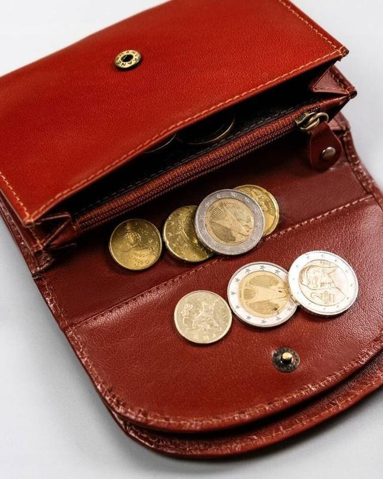 Portfel, czerwony, skórzany, Peterson