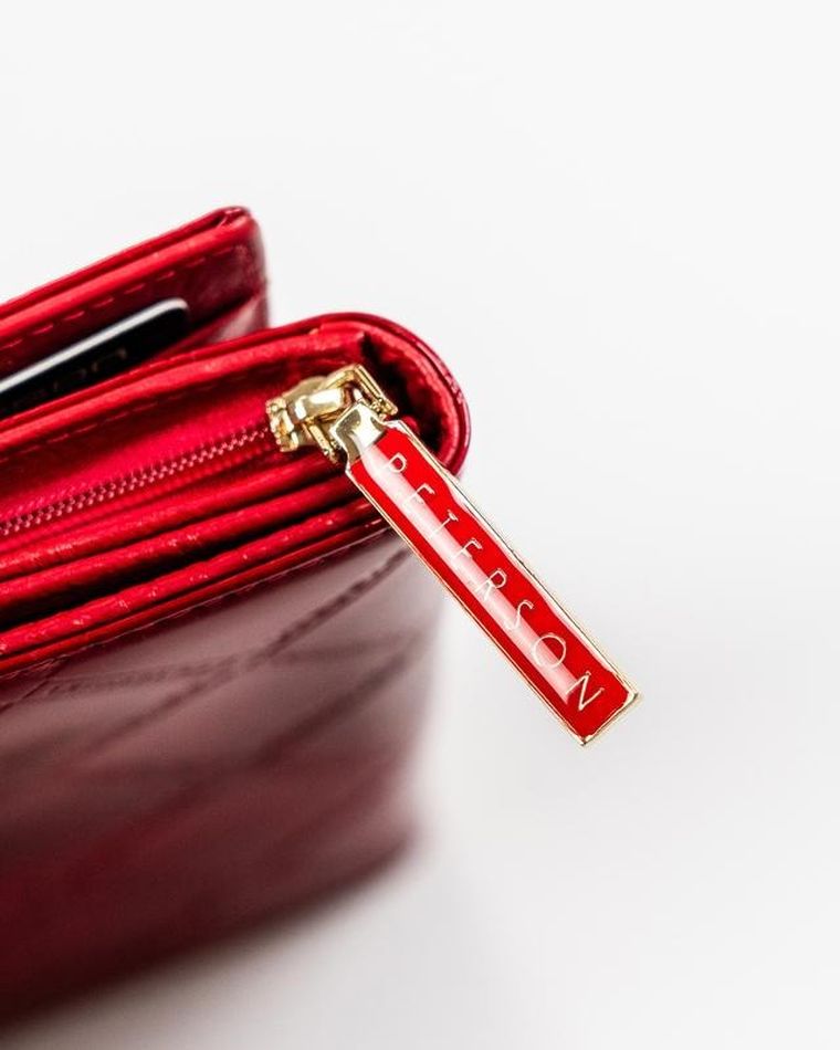 Portfel, czerwony, skórzany, Peterson