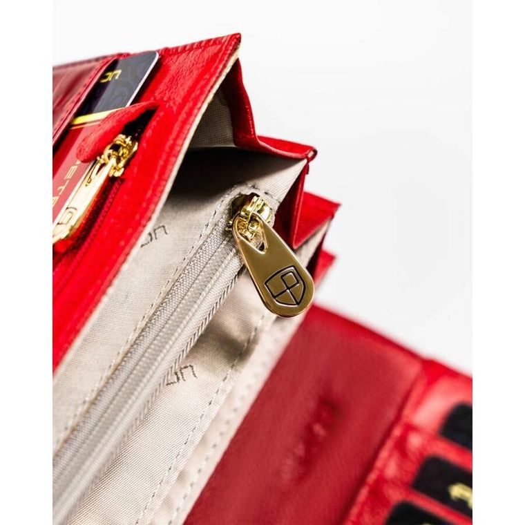 Portfel, czerwony, skórzany, Peterson