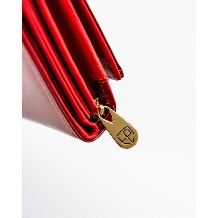 Portfel, czerwony, skórzany, RFID, Peterson