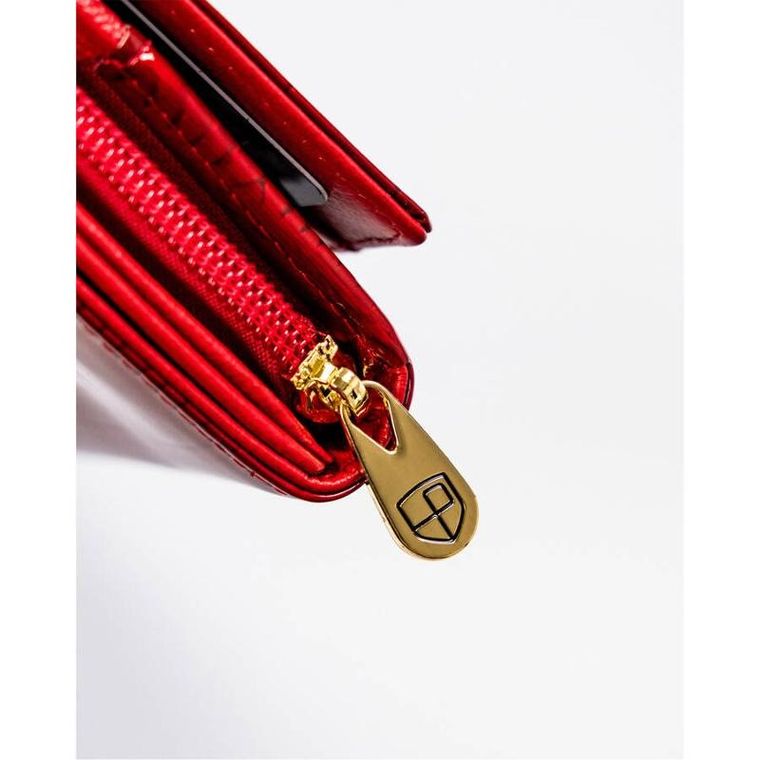 Portfel, czerwony, skórzany, RFID, Peterson