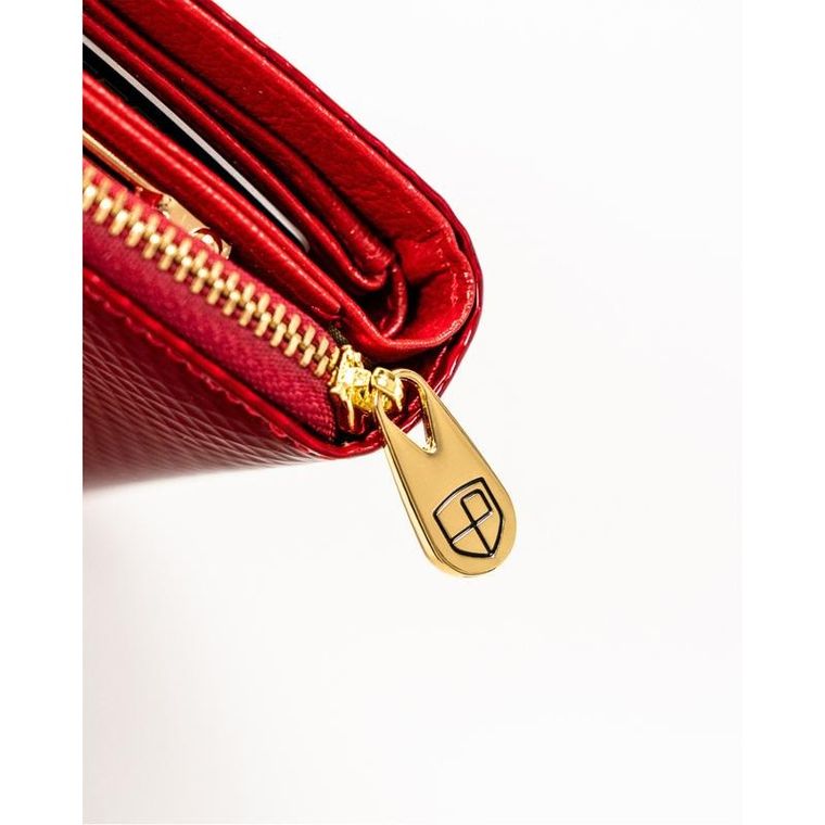 Portfel, czerwony, skórzany, RFID, Peterson