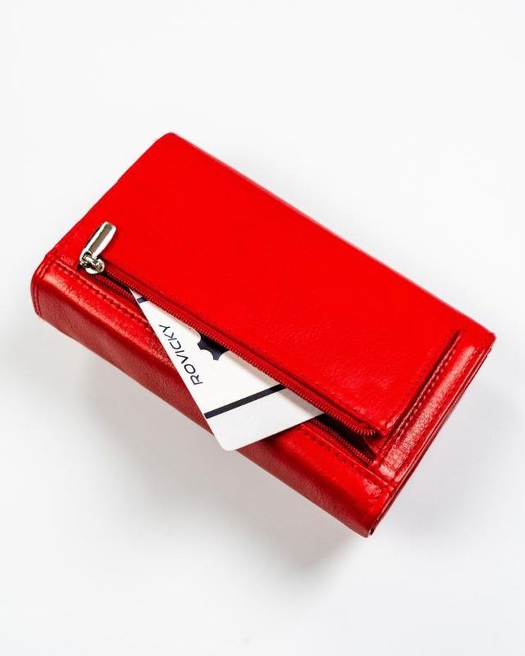 Portfel, czerwony, skórzany, Rovicky