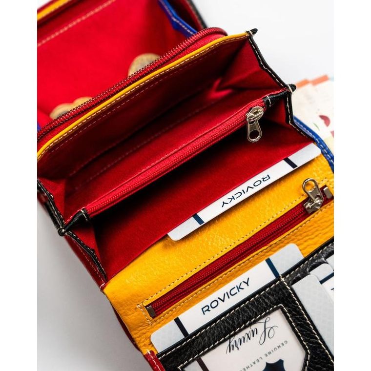 Portfel, czerwony, skórzany, Rovicky
