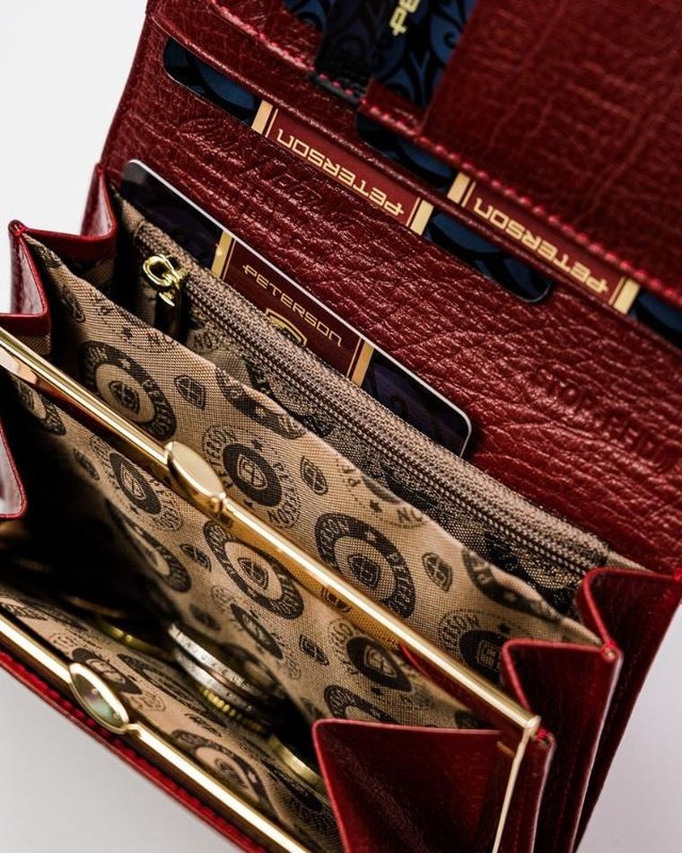 Portfel damski, wężowy wzór, Peterson