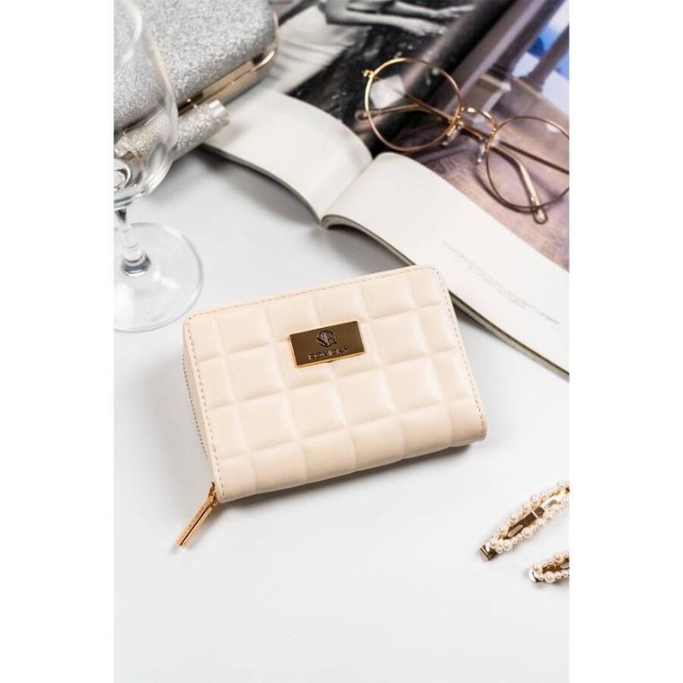 Portfel, ecru, skóra ekologiczna, Rovicky