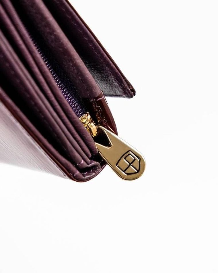 Portfel, fioletowy, skórzany, RFID, Peterson