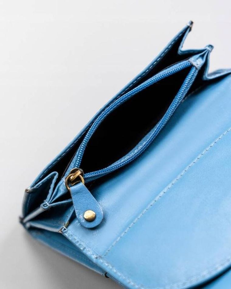 Portfel, niebieski, skórzany, Peterson