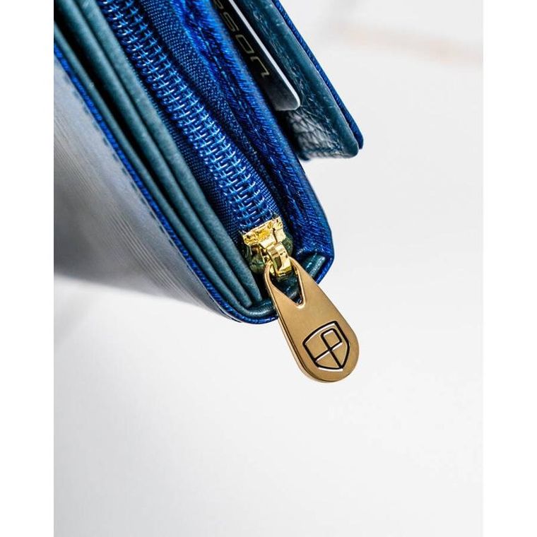 Portfel, niebieski, skórzany, Peterson