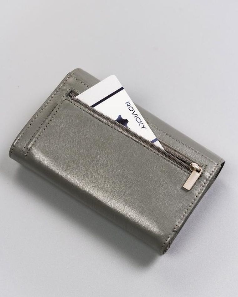 Portfel, szary, skórzany, Cavaldi
