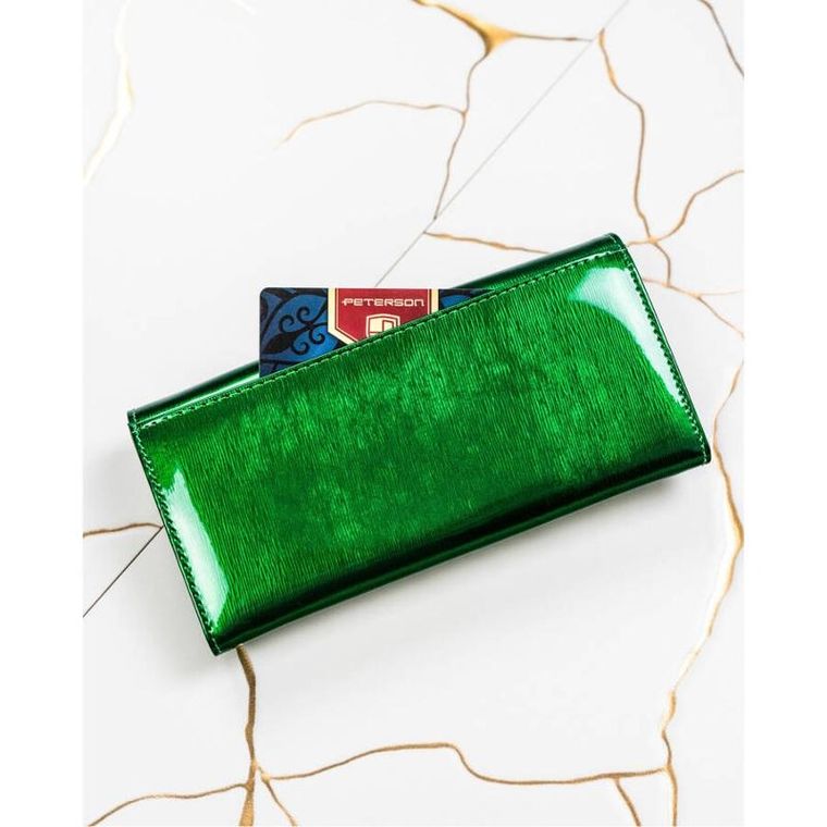 Portfel, zielony, skórzany, Peterson