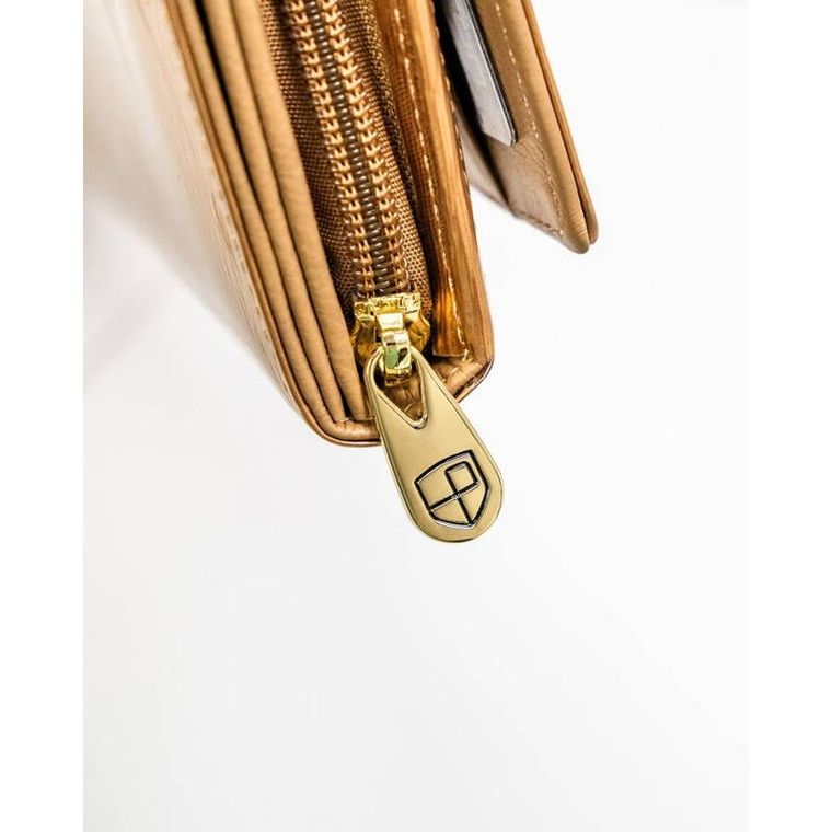 Portfel, złoty, skórzany, Peterson