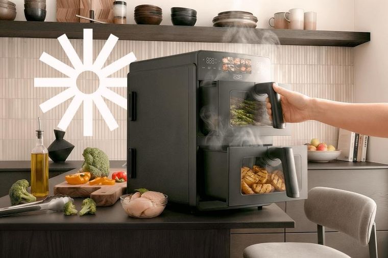 Promis, frytownica beztłuszczowa, pionowa, podwójna