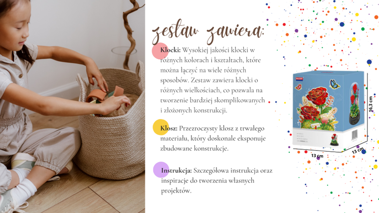 QBI, Czerwone róże, klocki konstrukcyjne, 593 elementów