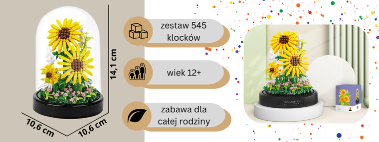 QBI, Słoneczniki na łące, klocki konstrukcyjne, 545 elementów