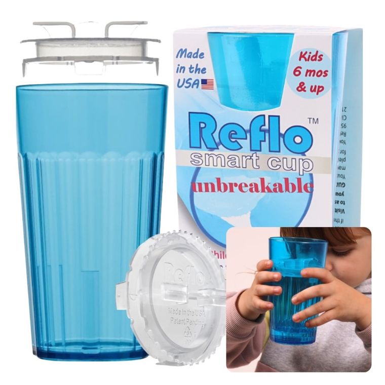 Reflo, kubek do nauki picia, niebieski, 280 ml
