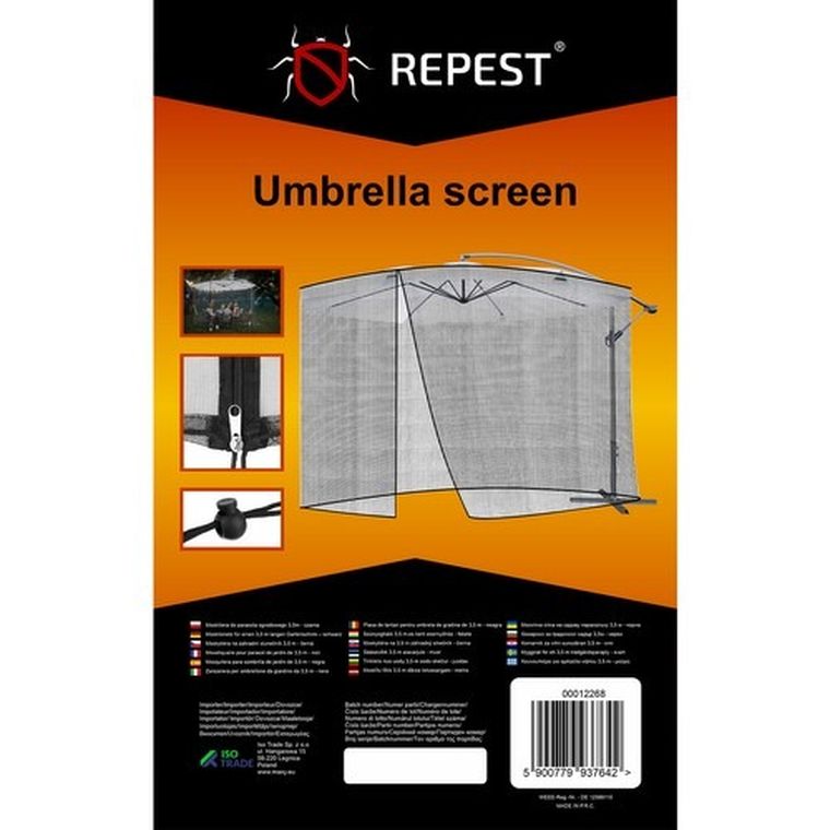 Repest, moskitiera do parasola ogrodowego, czarna, 3,5 m