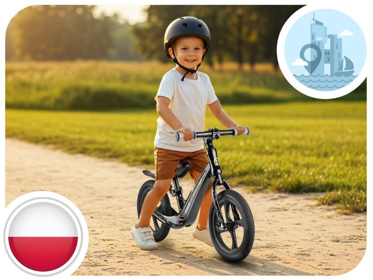 Ricokids, Funnu, rowerek biegowy dla dzieci, czarny