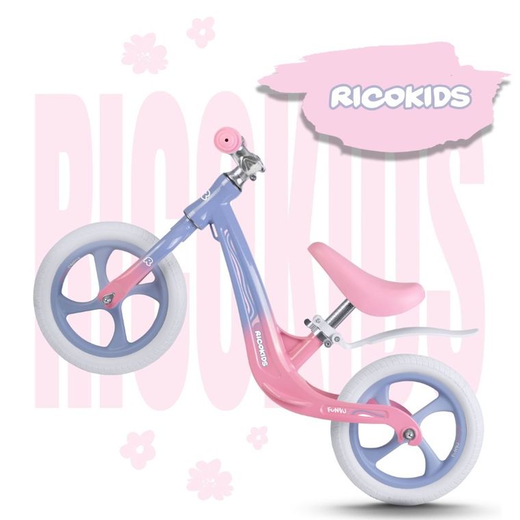 Ricokids, Funnu, rowerek biegowy dla dzieci, różowo-fioletowy