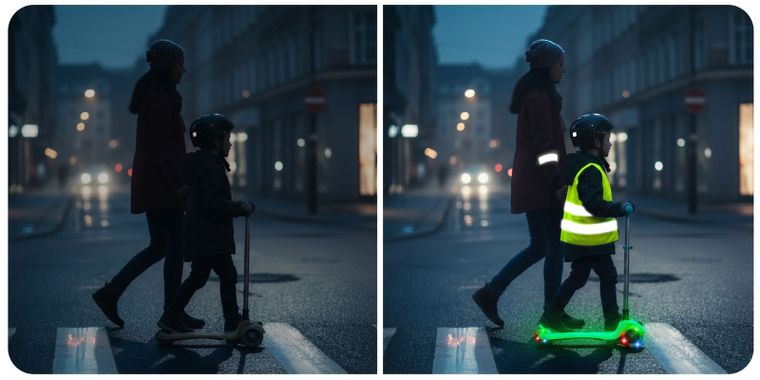 Ricokids, Glow, hulajnoga 3-kołowa, balansowa, świecąca w ciemności, turkusowa