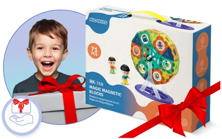 Ricokids, Karuzela, klocki magnetyczne, 71 elementów