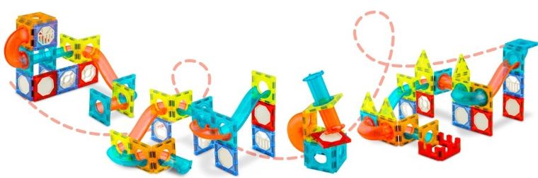 Ricokids, klocki magnetyczne z podświetleniem, 100 elementów