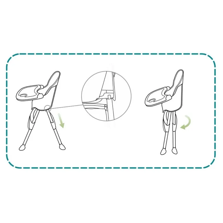 Ricokids, Milo, krzesełko do karmienia ze stolikiem, szare