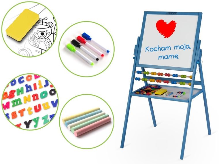 Ricokids, tablica magnetyczna, drewniana, 101-57-55 cm, niebieska