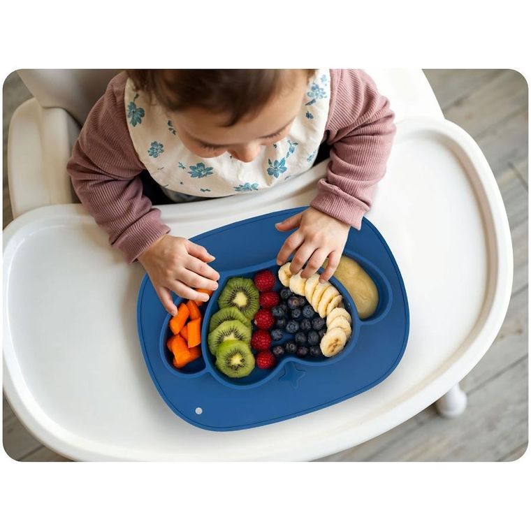 Ricokids, talerzyk dla dzieci silikonowy do karmienia, korona