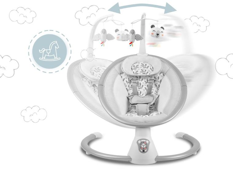 Ricokids, wielofunkcyjny leżaczek bujaczek, biało-szary