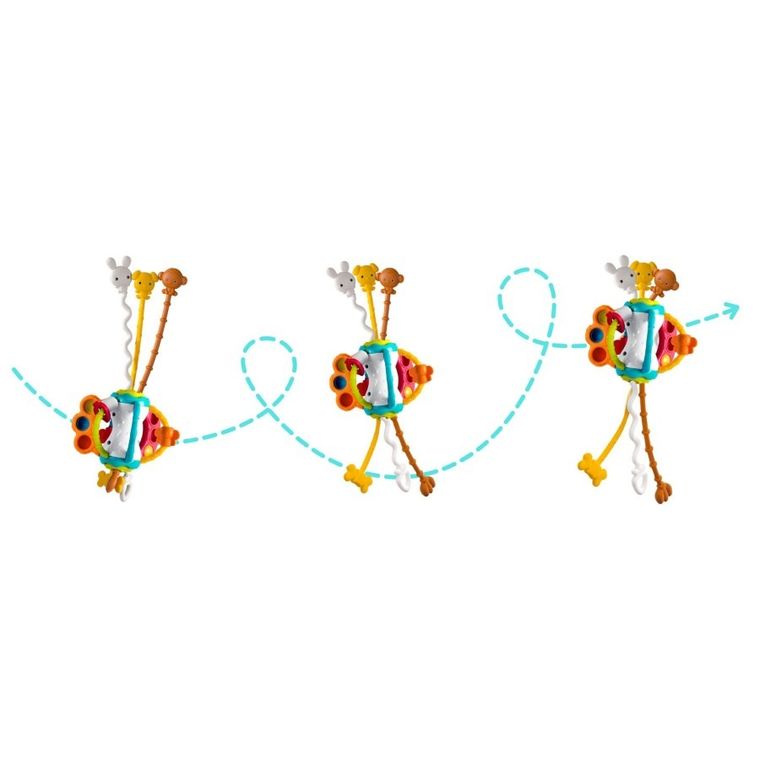 Ricokids, zabawka niemowlęca montessori ze sznurkami sensorycznymi, zwierzątka