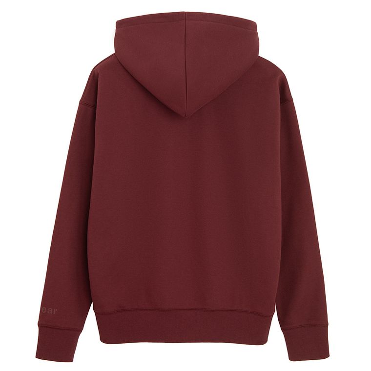 Rozpinana bordowa bluza unisex oversize z kapturem NOWEAR