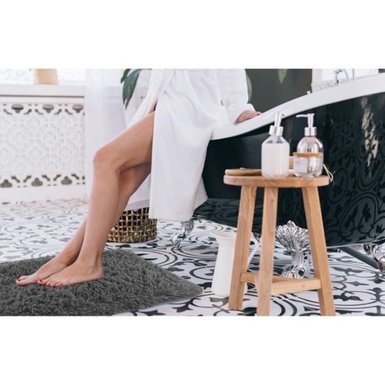 Ruhhy, dywanik łazienkowy, zestaw, szary