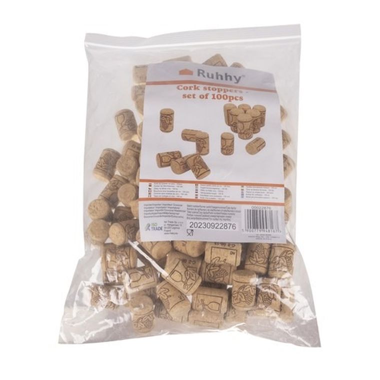 Ruhhy, korki do butelek na wino, 100 szt.