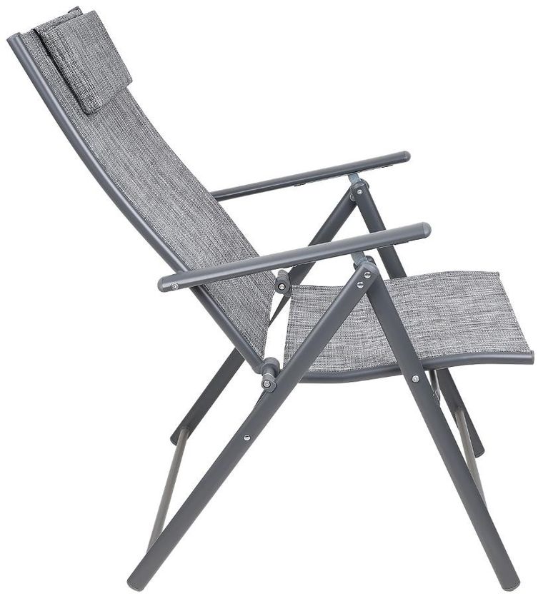 Saska Garden, krzesło ogrodowe z zagłówkiem, 7-pozycyjne, textline, 57-68-106 cm, 2 szt.