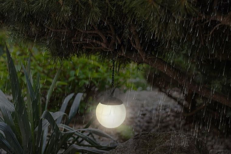 Saska Garden, lampa solarna plastikowa, kula wisząca na klips, 10-30 cm