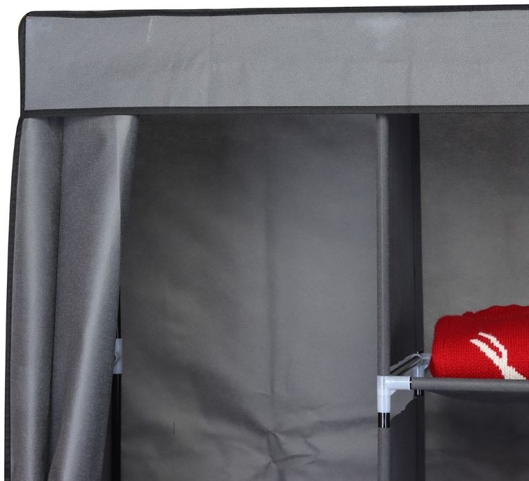 Saska Garden, szafa tekstylna, ciemnoszara, 168-45-172 cm