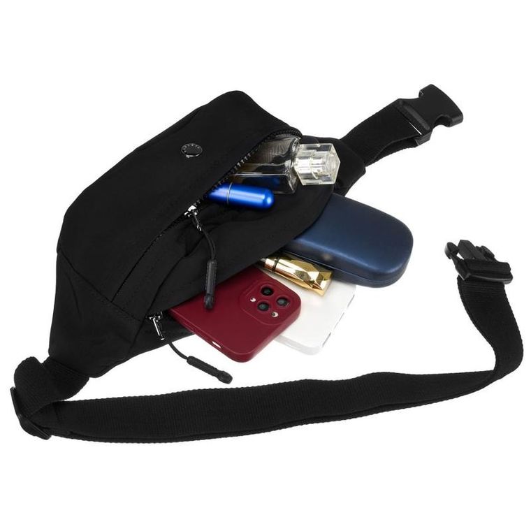 Saszetka na biodro, nerka, czarna, Peterson