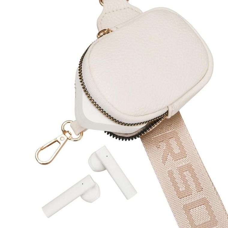 Saszetka na biodro, nerka, jasnobeżowa, skóra ekologiczna, Peterson