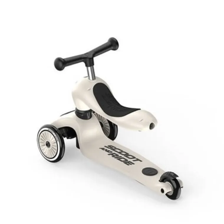 Scoot & Ride, Highwaykick 1, Push and Go, jeździk i hulajnoga z rączką do prowadzenia 2w1, Ash