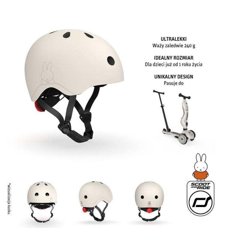 Scoot & Ride, Miffy, kask, Ash, rozmiar XXS-S