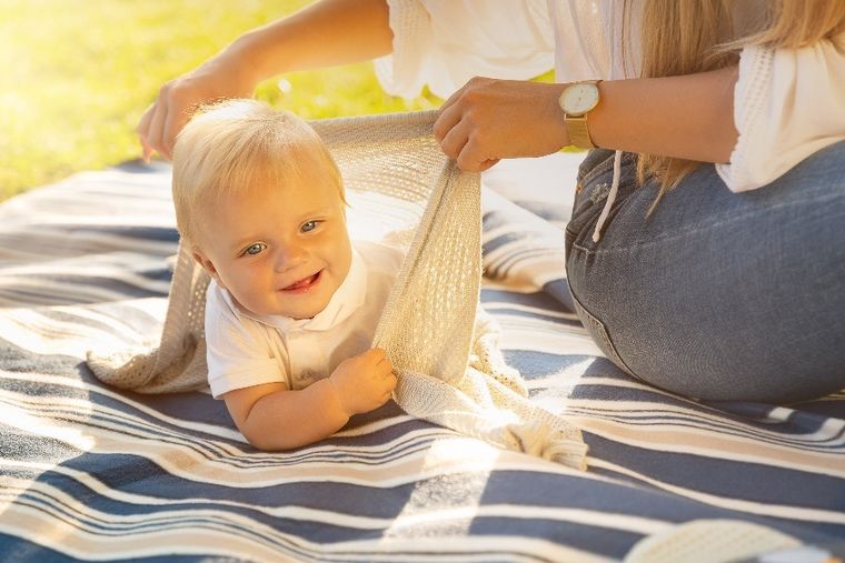 Sensillo, koc bambusowy, szary, 80-100 cm