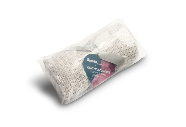 Sensillo, Moli, koc ażurowy, jasny szary, 70-110 cm