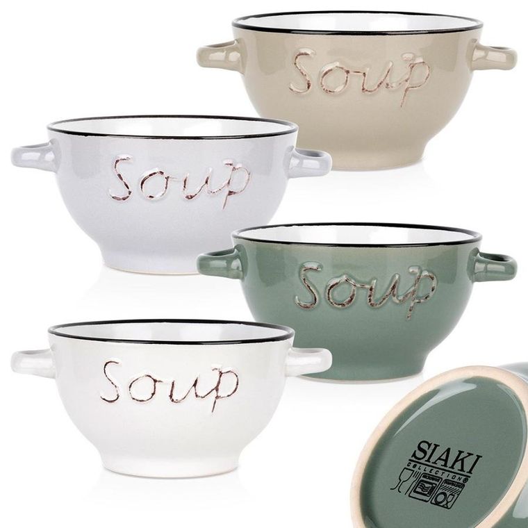 Siaki Collection, miska bulionówka, ceramiczna, 600 ml, 4 szt.