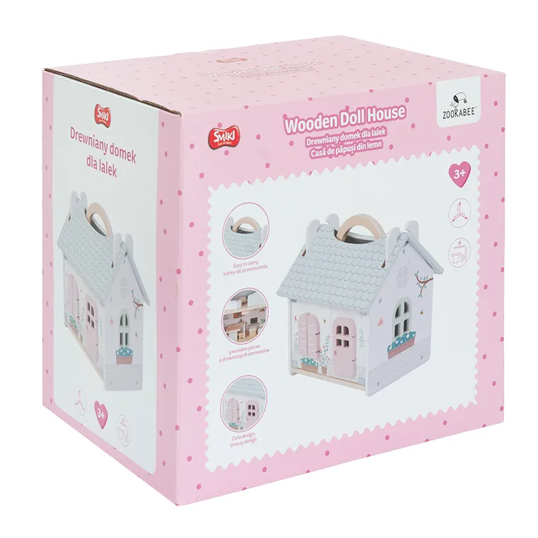 Smiki, Zookabee, drewniany domek dla lalek, 9 elementów