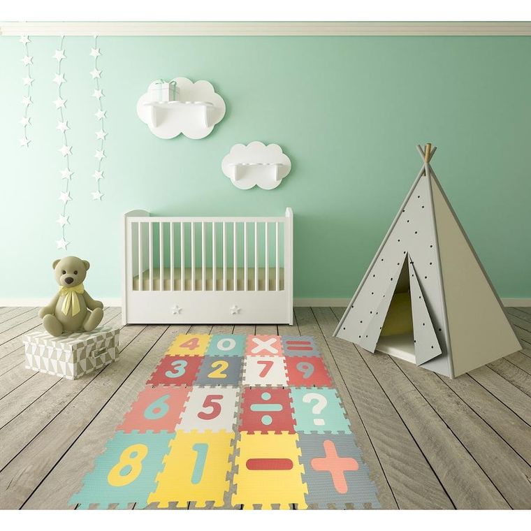 Smily Play, mata piankowa, pastelowa, cyfry